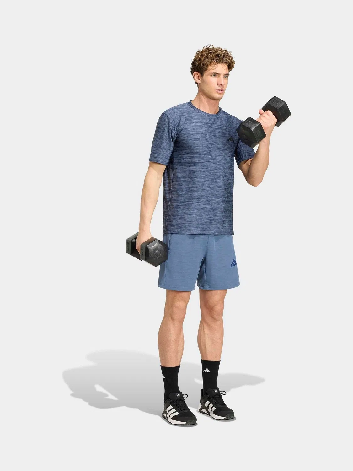 Футболка для тренировок adidas Workout Essentials Flex, угольный — фото 3