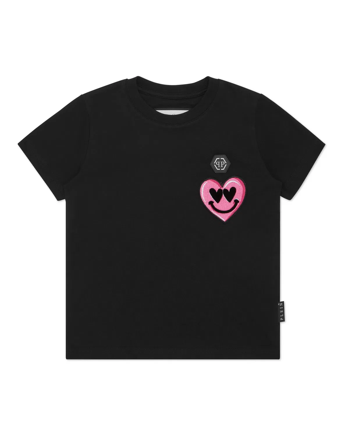 Детская футболка с коротким рукавом и принтом Smile PHILIPP PLEIN, черный