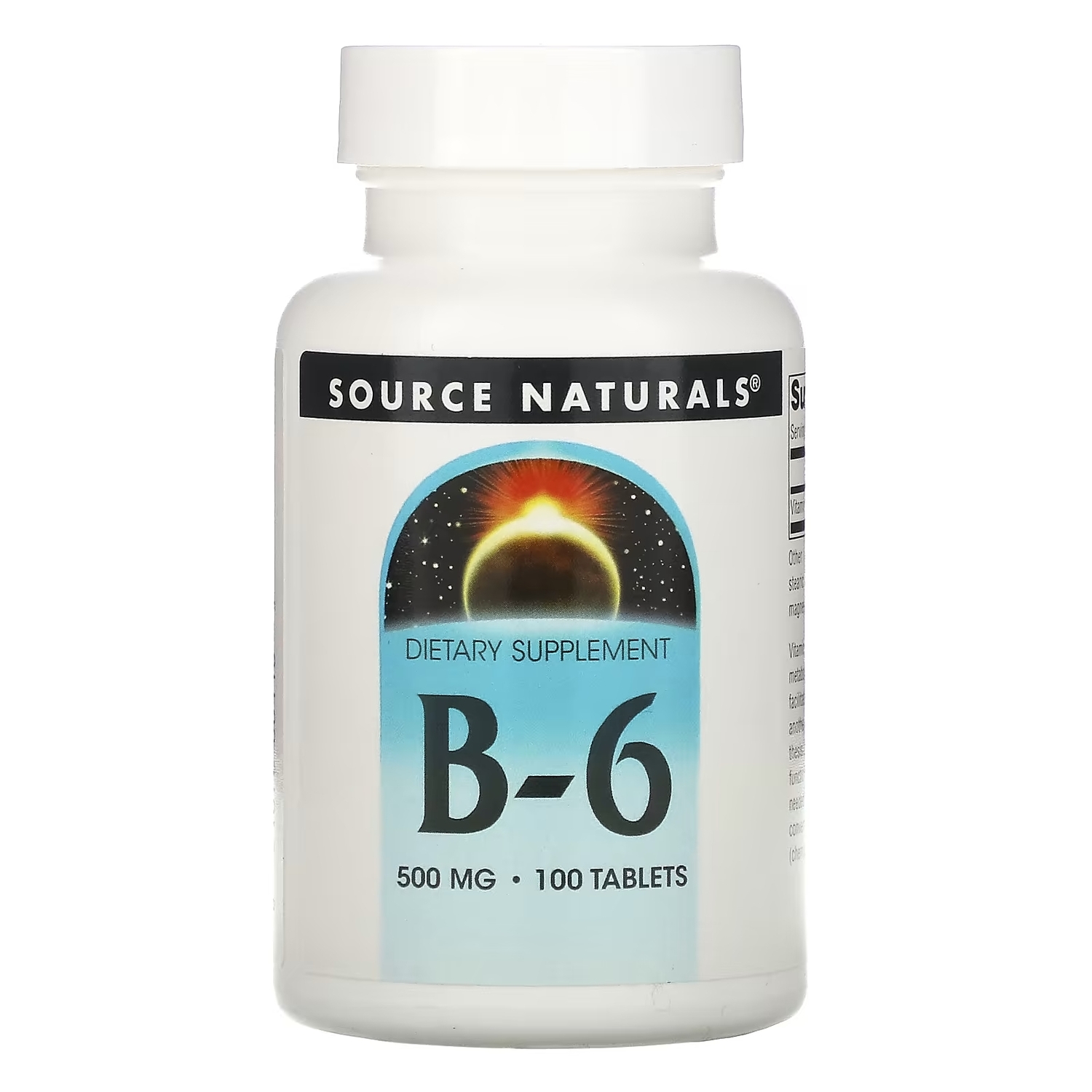 

Source Naturals В6 500 мг, 100 таблеток