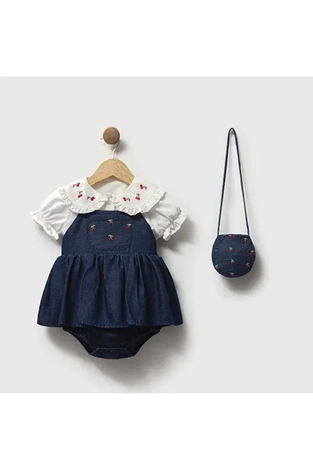 Детский комплект для девочек с вышивкой вишни Jile Set Cumino, Blue