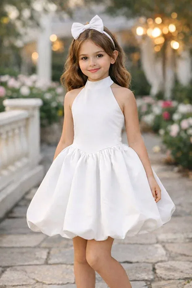 Детское платье для девочек с принтом Balloon skirt Lunavella, White