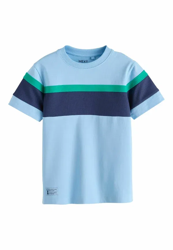 Футболка с коротким рукавом Colourblock, 100% хлопок, Next Navy Textured, темно-синий