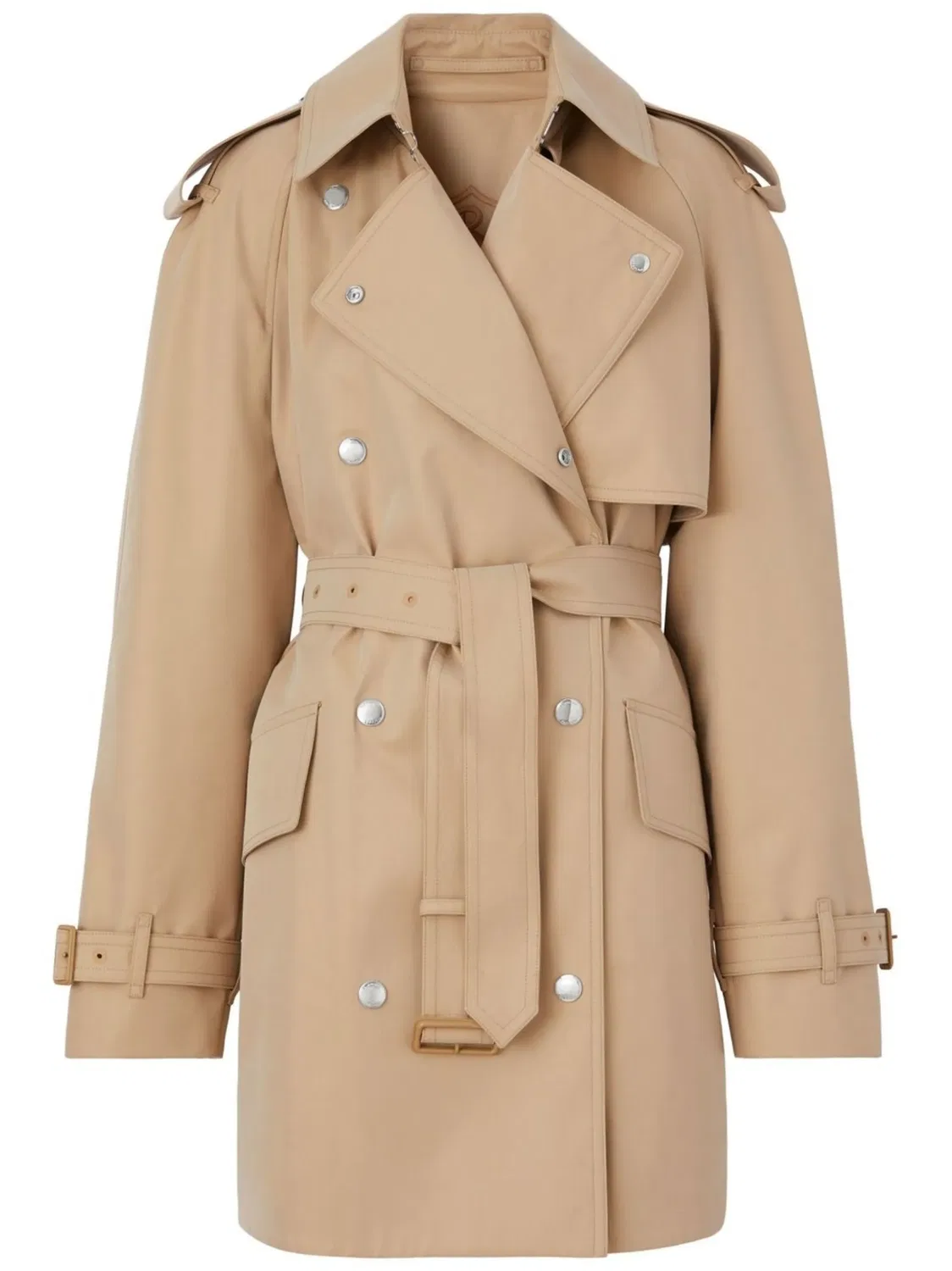 Burberry Коричневое Пальто Тренч Из Габардина