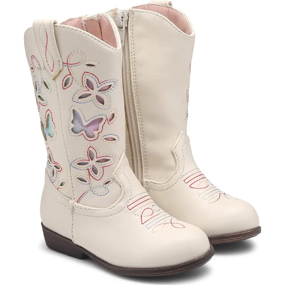 Детские ковбойские сапоги Little Gladden Jellypop, White Glitter Multi