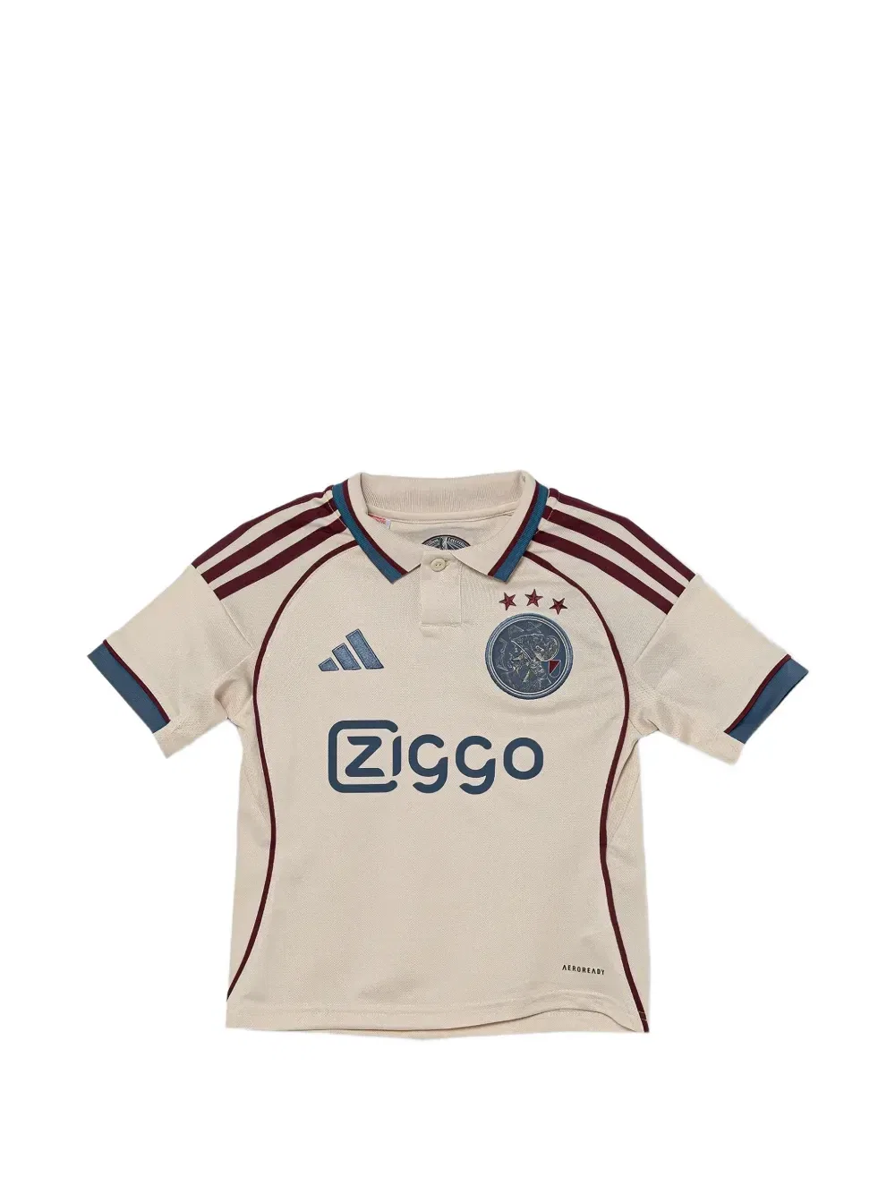 Футболка с нашивкой в виде герба Аякса Adidas Kids, бежевый