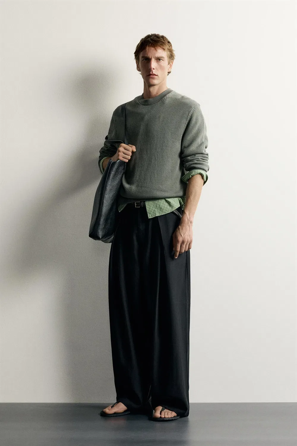 Брюки FLOWING PLEATED TROUSERS ZARA, Black