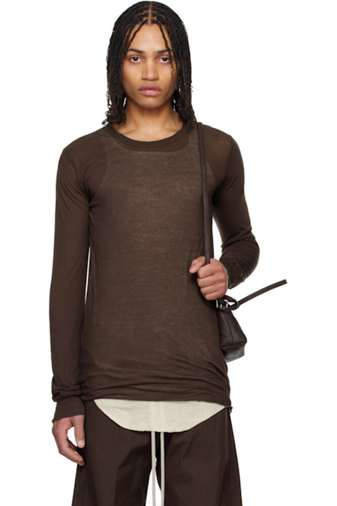 

Футболка LS коричневая Hollywood Basic Rick Owens