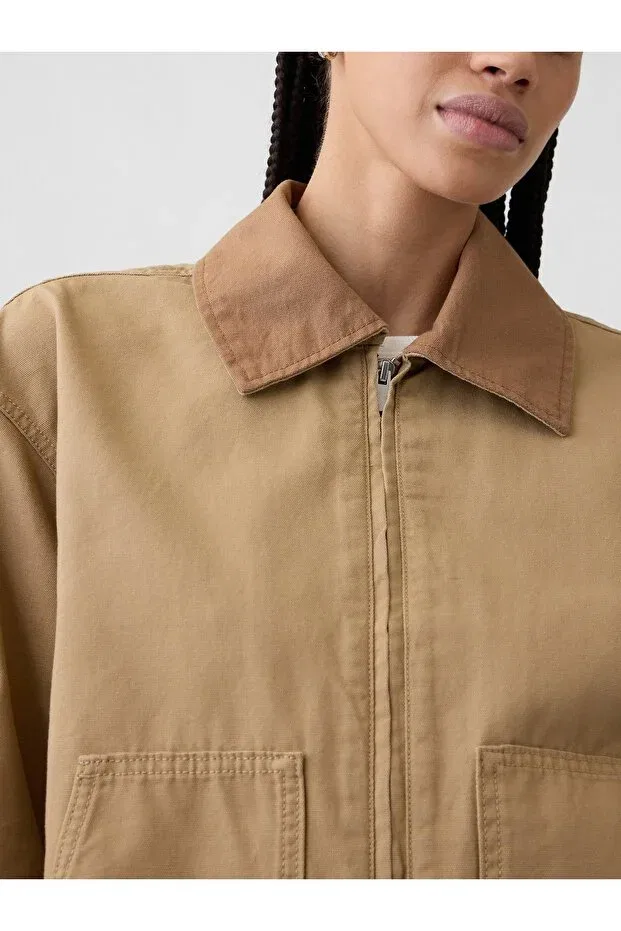 Женская куртка с длинным рукавом Gap, Light Brown-001 — фото 3