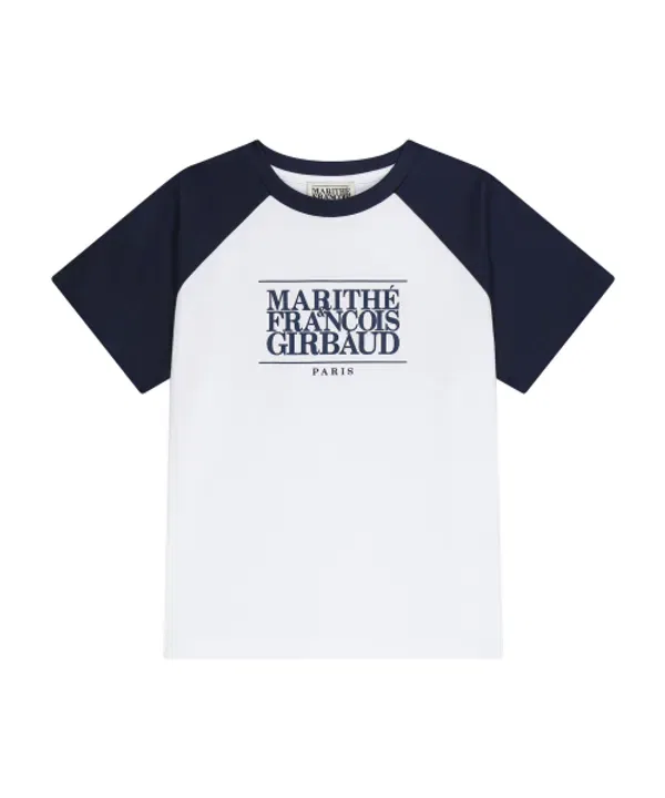 Футболка с логотипом raglan oversized, Marithé Kids, темно-синий — фото 2