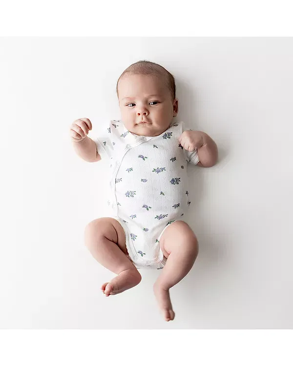 Детский боди-кимоно с v-образным вырезом Kyte Baby, Spray Rose — фото 3