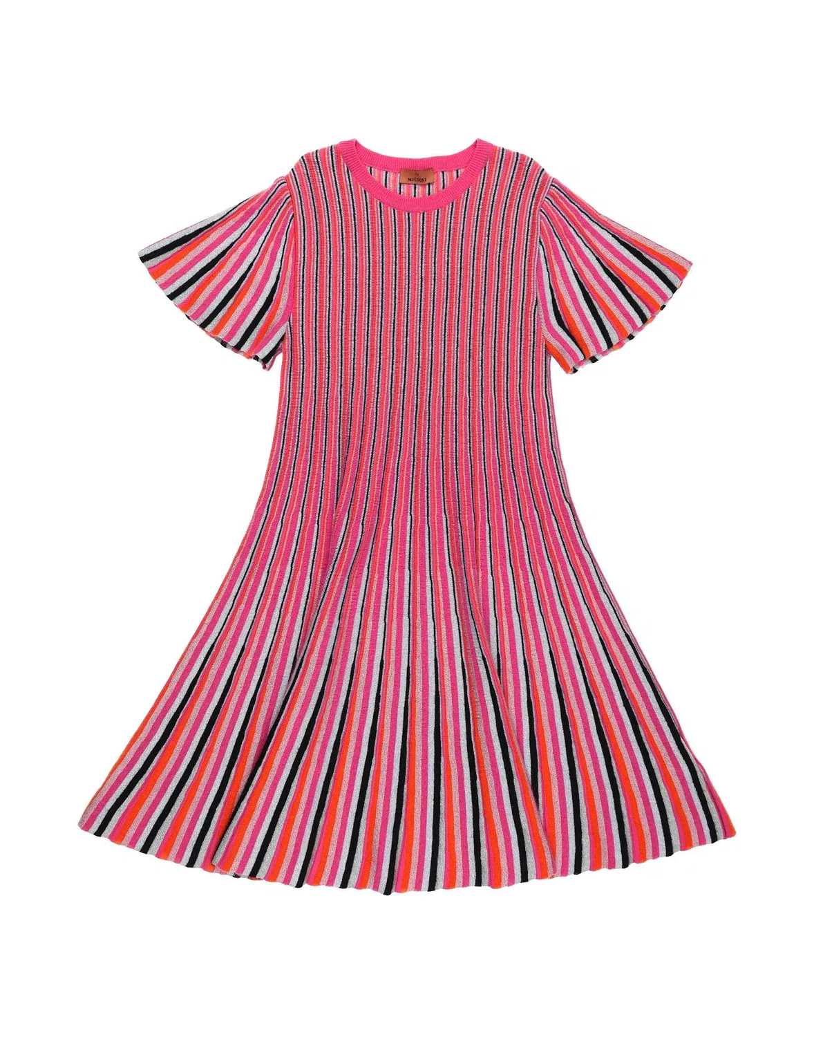 Детское вязаное платье для девочек с принтом Missoni, фуксия