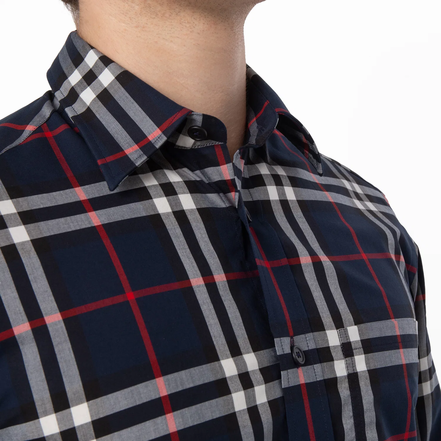 Рубашка с принтом Caxton Vintage Check Print Burberry, Navy Ip Check — фото 4