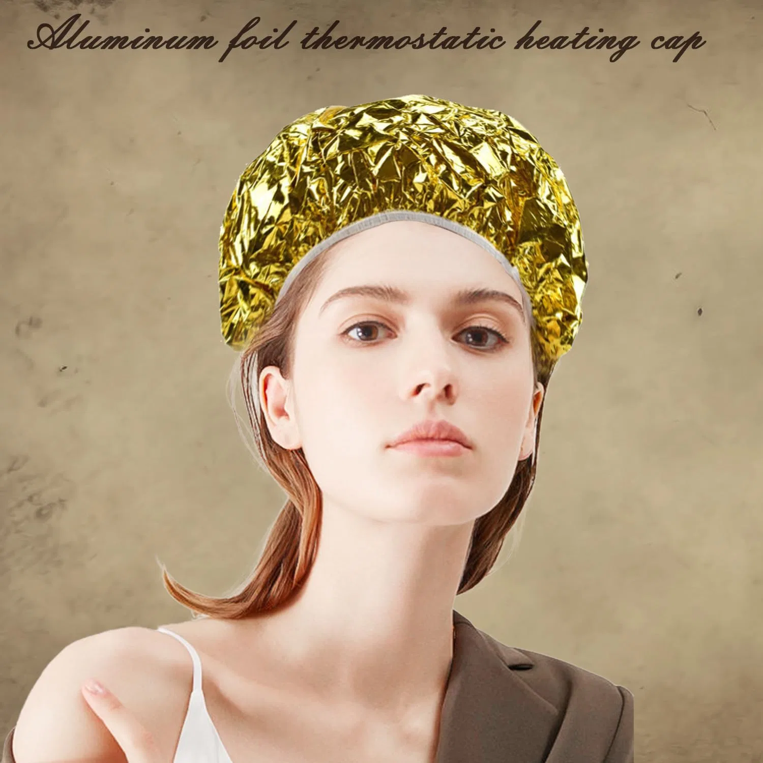 Шапочка для душа алюминиевая фольга, Miaija, 3 шт, Golden Silver Rose — фото 3