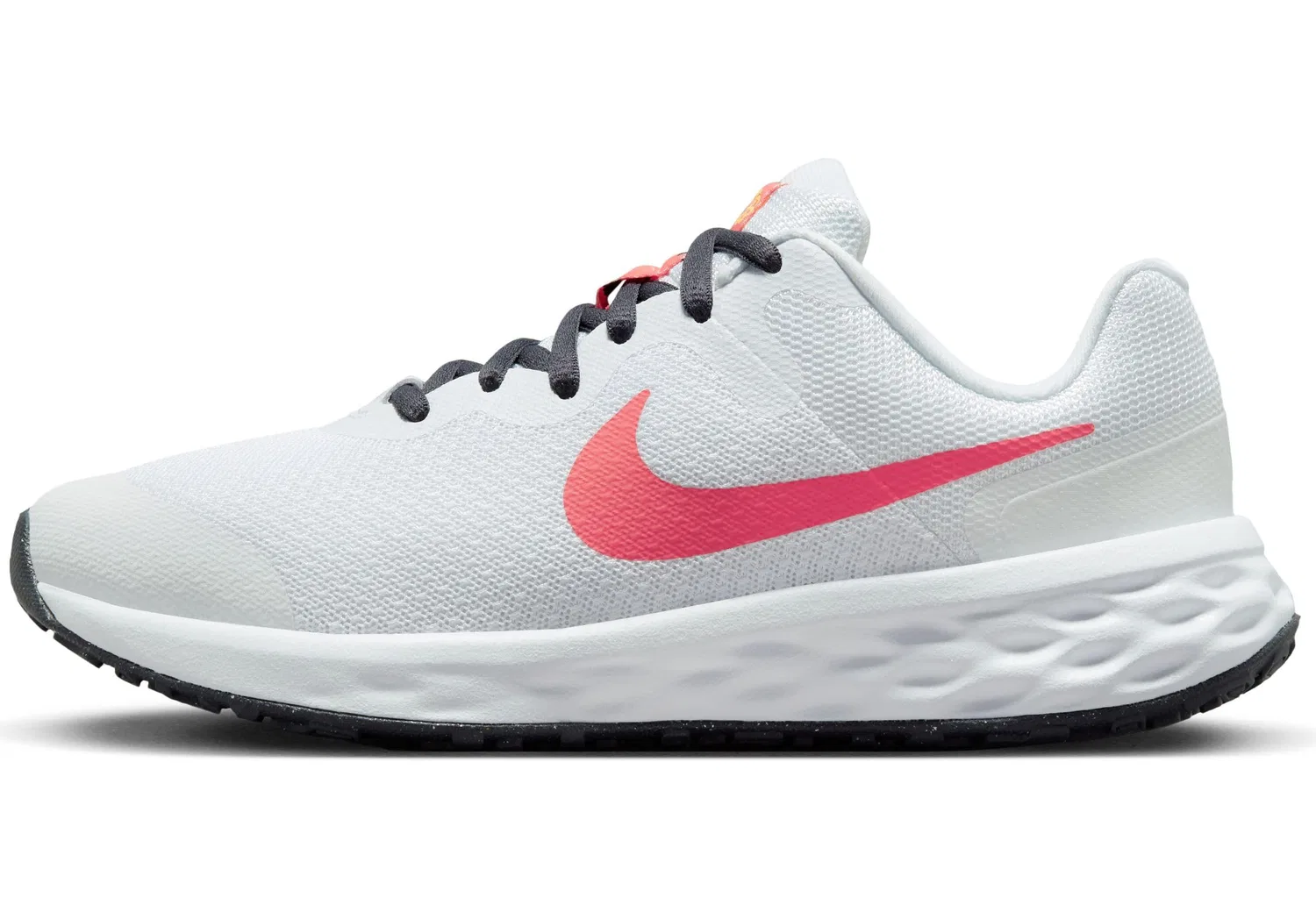 Детские кроссовки для мальчиков с шнуровкой NIKE Revolution 6 NN NIKE, White Sea Coral Gridiron Laser Oran