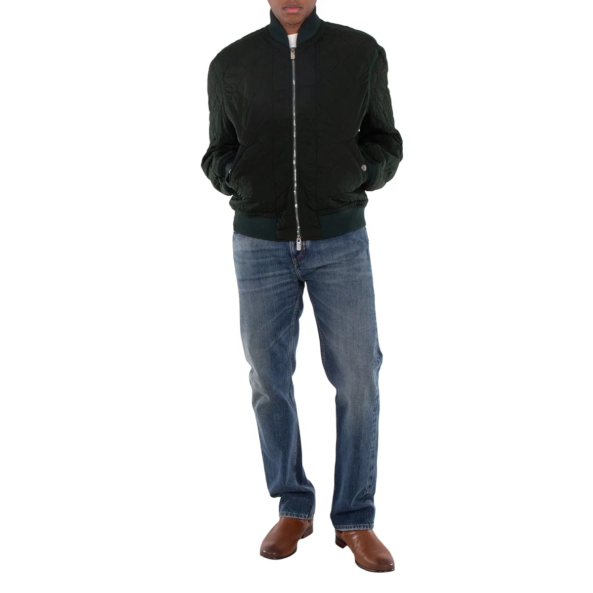 Куртка-бомбер стеганая с длинным рукавом Quilted Long Sleeve Bomber Jacket Burberry, Ivy