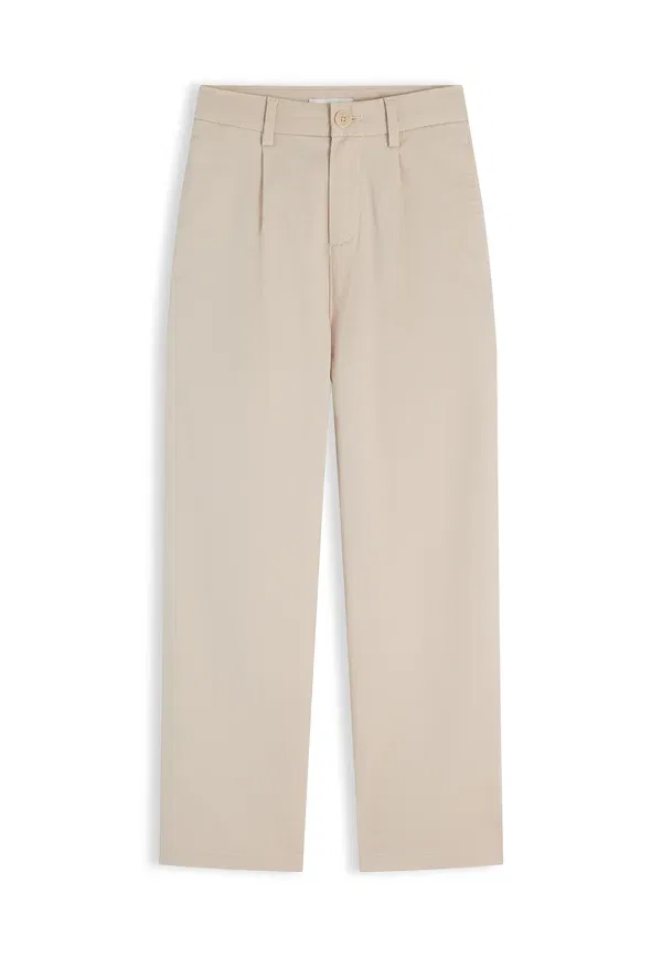 Брюки хлопковые Pleated pant Tommy Hilfiger, classic beige, бежевый — фото 4