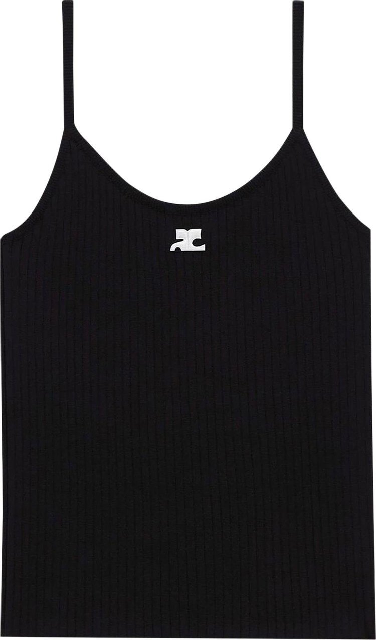 

Топ Courrèges Rib Knit Tank Top 'Black', черный