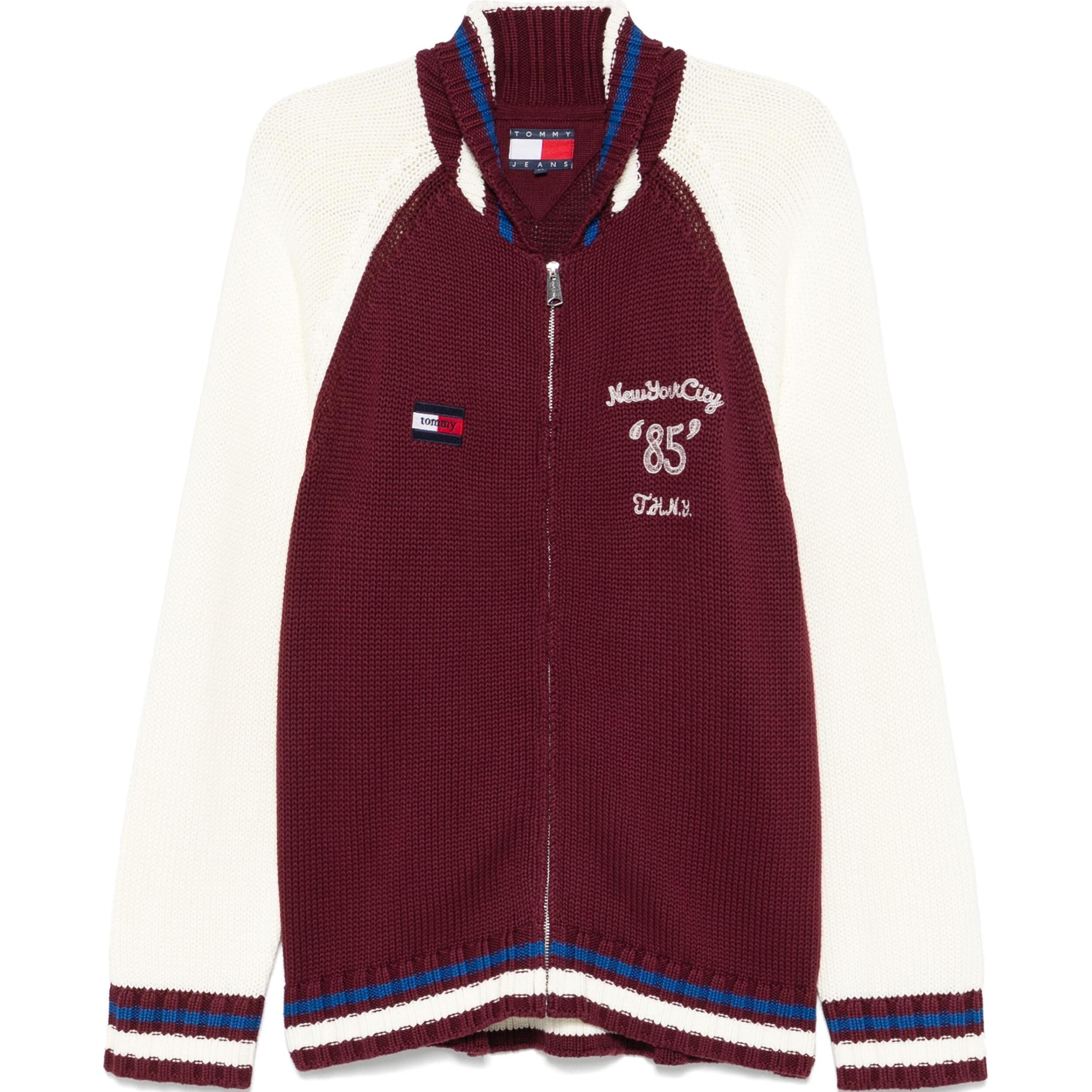 Кардиган в стиле колорблок Tommy Hilfiger, bordeaux красный — фото 3