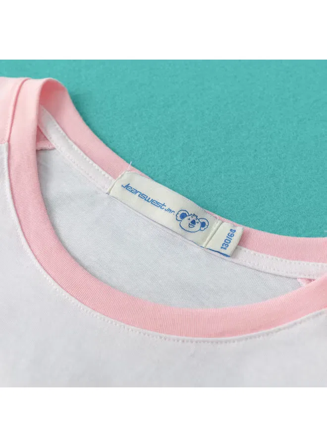 Jeanswest Комплект шорт и футболки с коротким рукавом для девочек, белый — фото 4