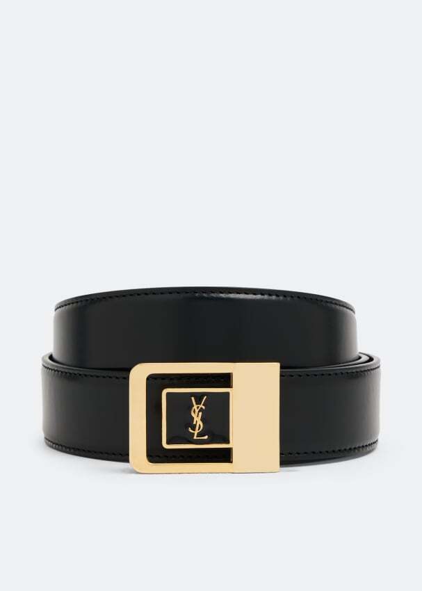

Ремень SAINT LAURENT Monogram buckle belt, черный