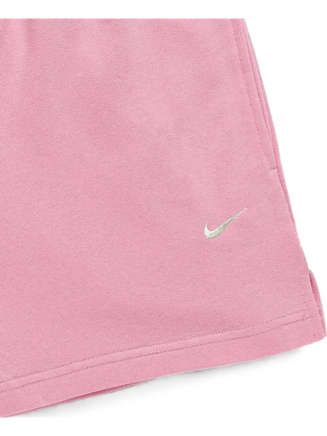 Легкие флисовые шорты средней посадки из французского махрового трикотажа Studio Nike, розовый — фото 2