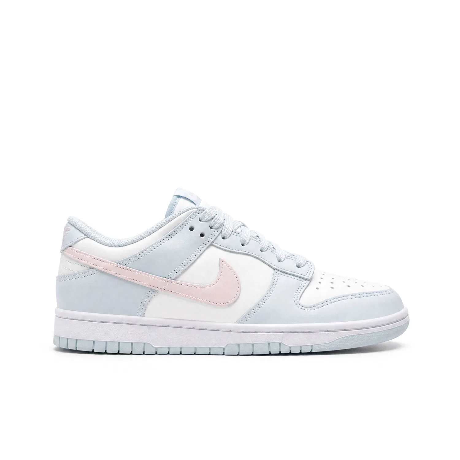 Детские кроссовки для скейтбординга с низким верхом Nike Dunk, White Blue Pink-Box — фото 4