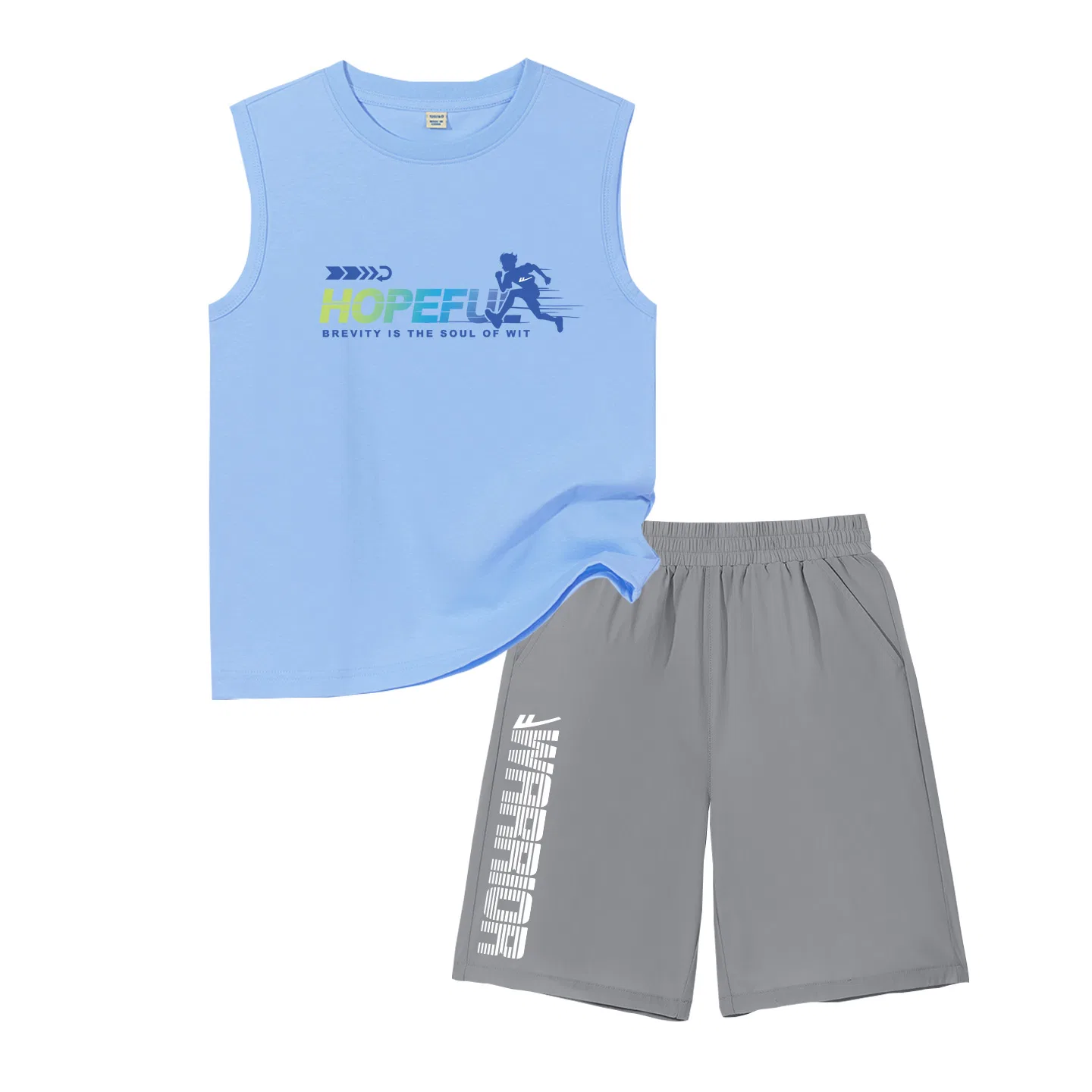 Детский спортивный костюм для мальчиков с принтом Blue/H Gradient Running-Gray/H White Interval Bottom Right K WARRIOR