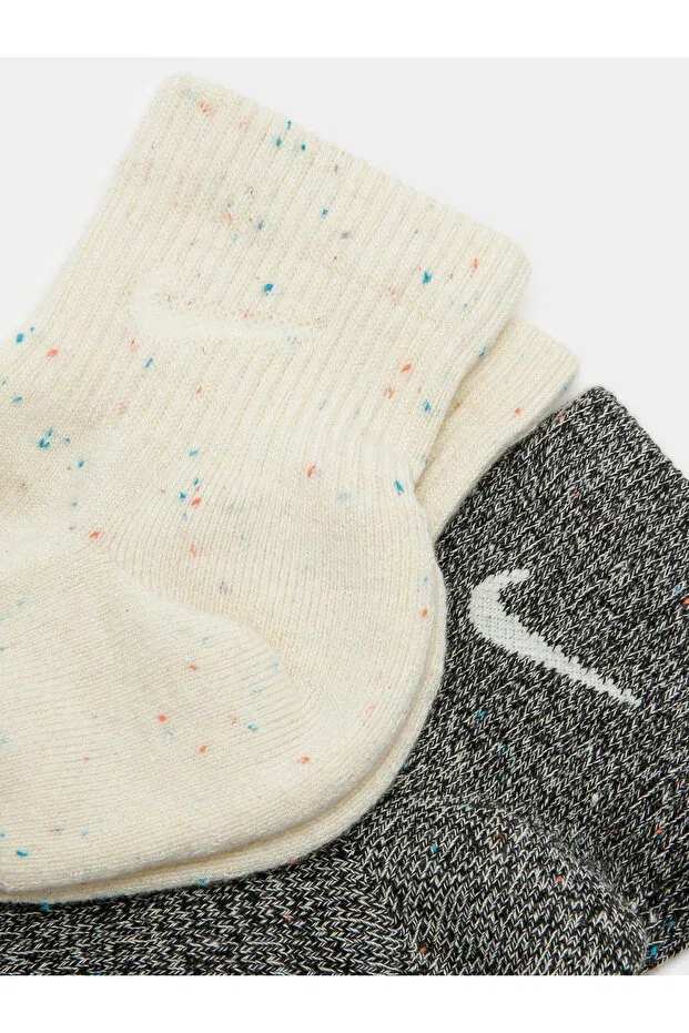 Женские носки с набивкой Everyday plus 2-pack Nike, Beige-Black — фото 2