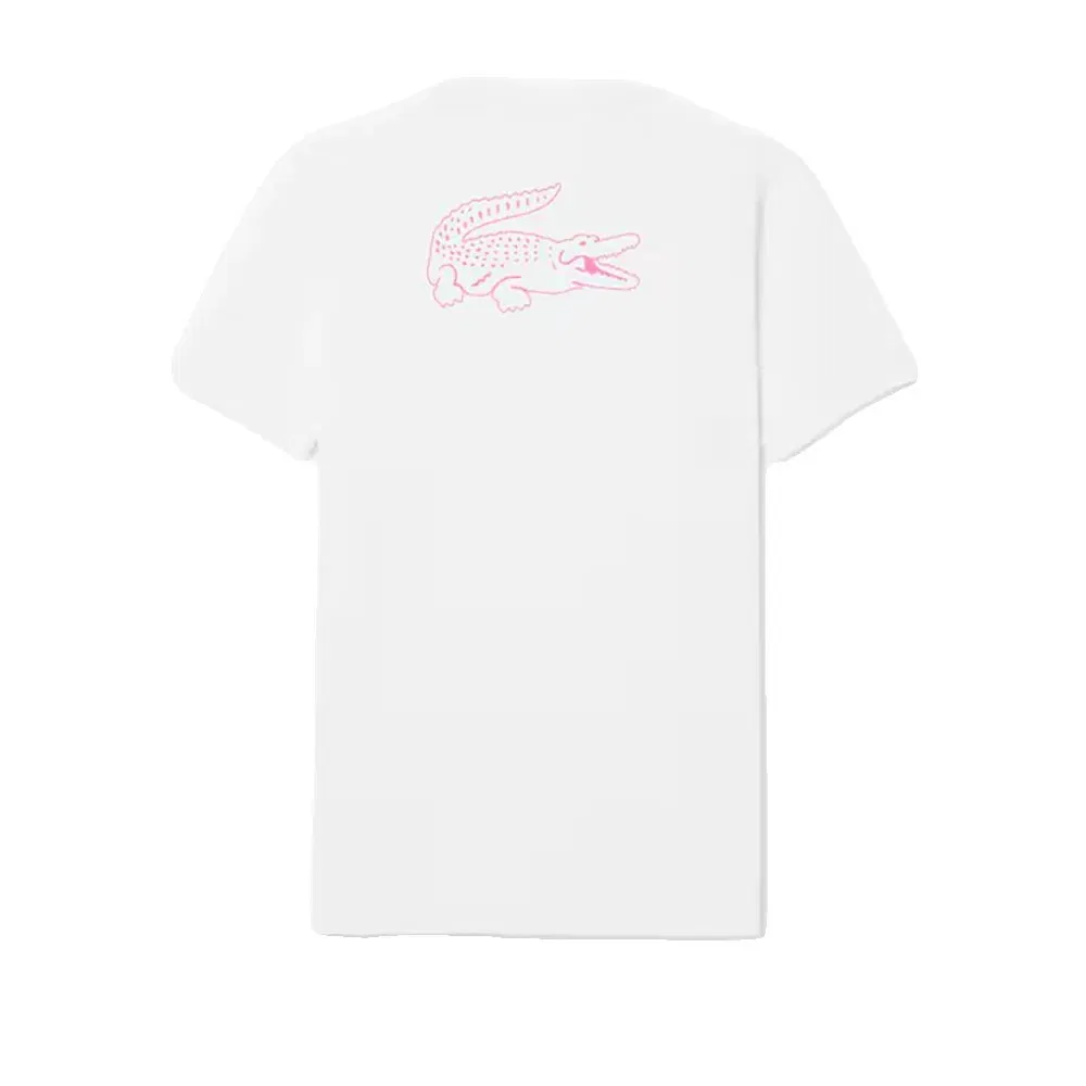 Мужская футболка с коротким рукавом Lacoste Ultra-Dry Pique Graphic Logo, White — фото 2