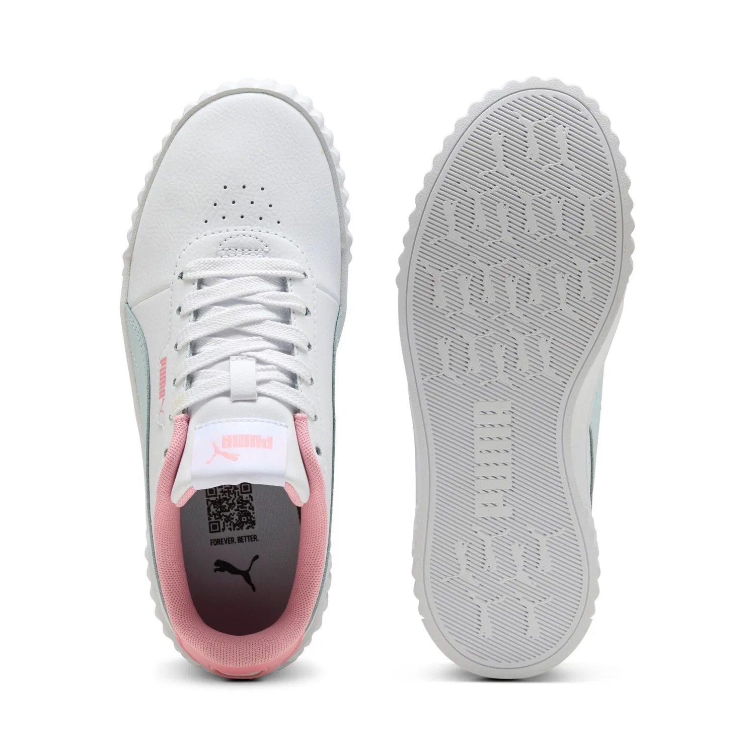 Детские кроссовки с легкой профилированной подошвой Carina Puma, White/Sea Glass — фото 4