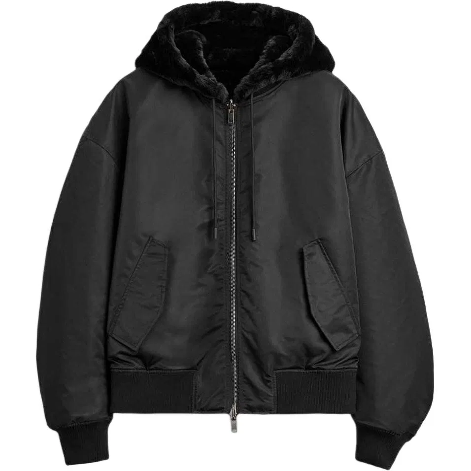 Мужская куртка с капюшоном двусторонняя Black ZARA, Black