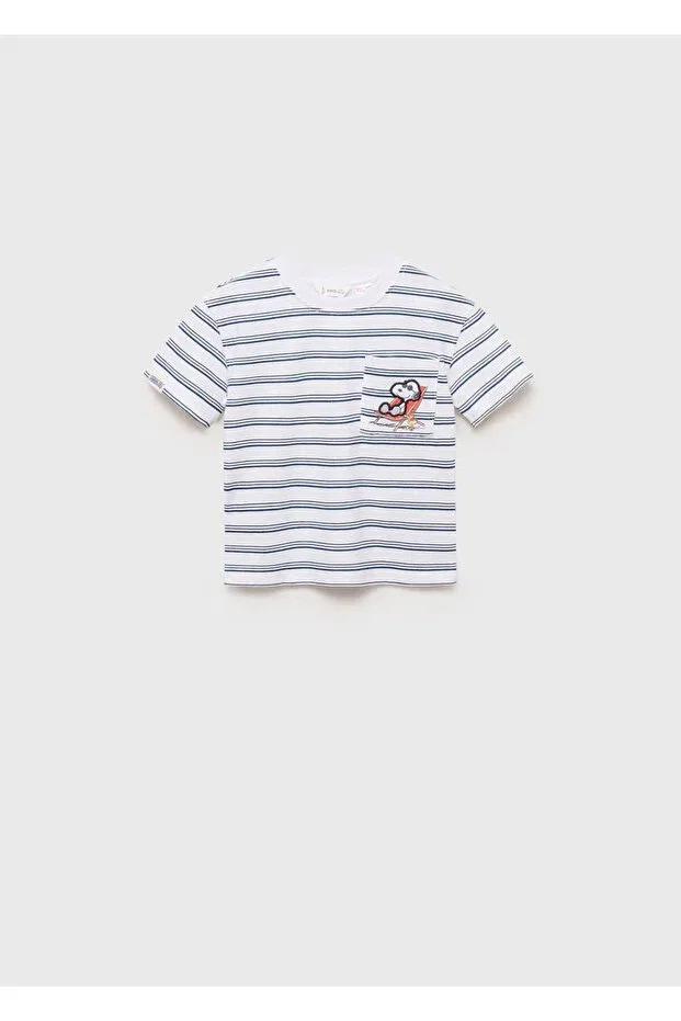 Детское для девочек футболка с принтом Snoopy Mango Baby, Off White