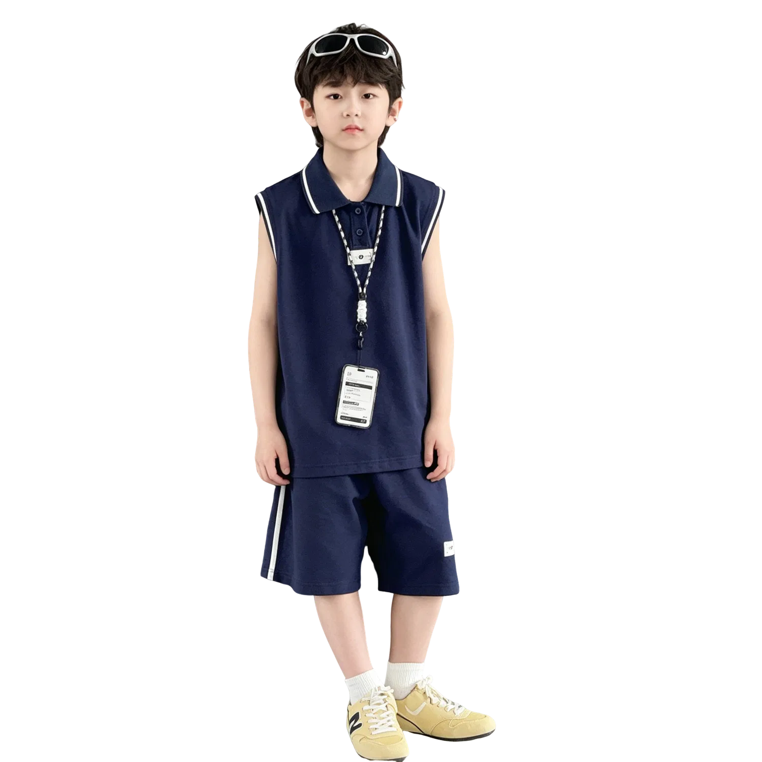 Детский комплект из футболки и шорт с коротким рукавом Lanza, Navy Blue