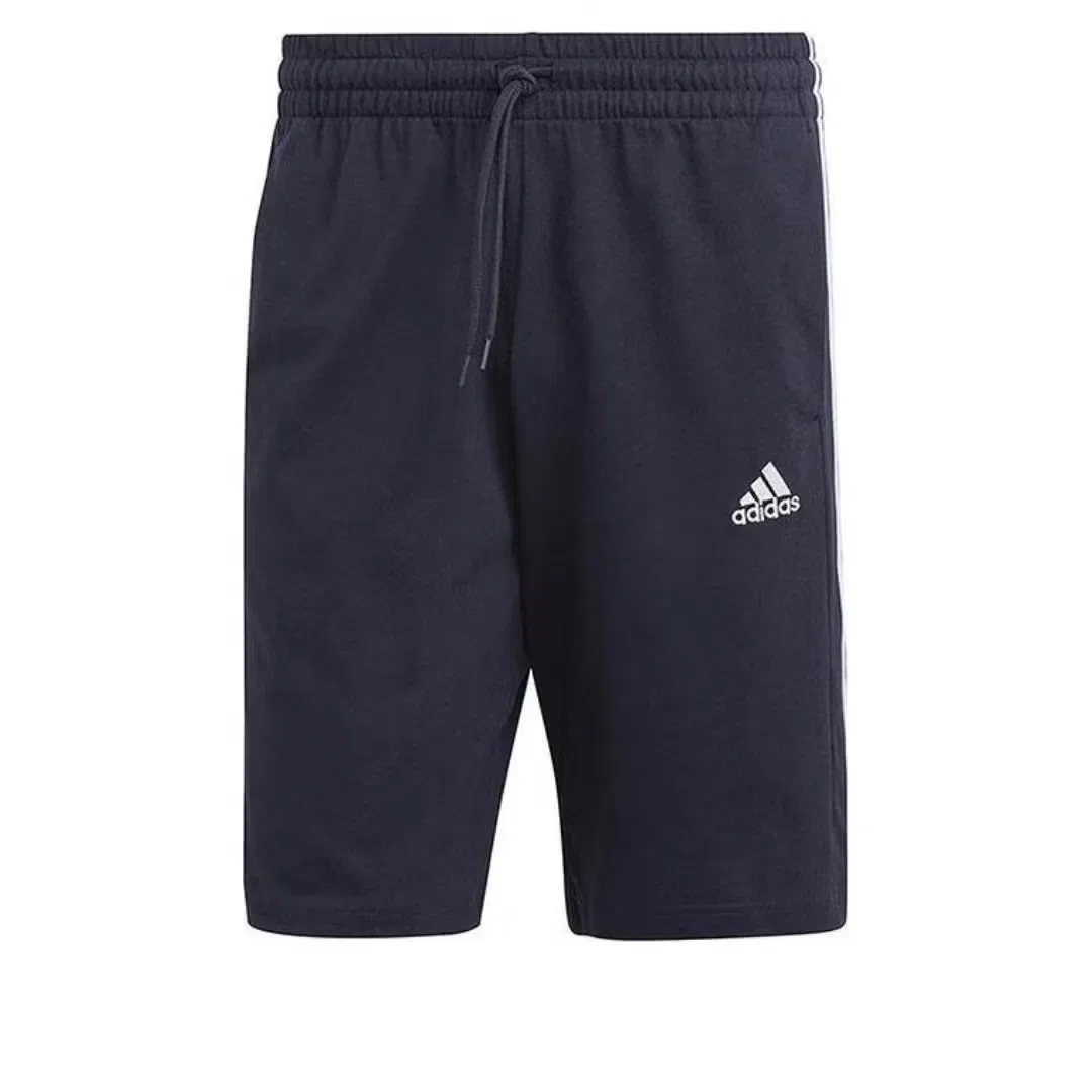 Шорты с контрастными лампасами Essentials 3-Stripes Adidas, черный