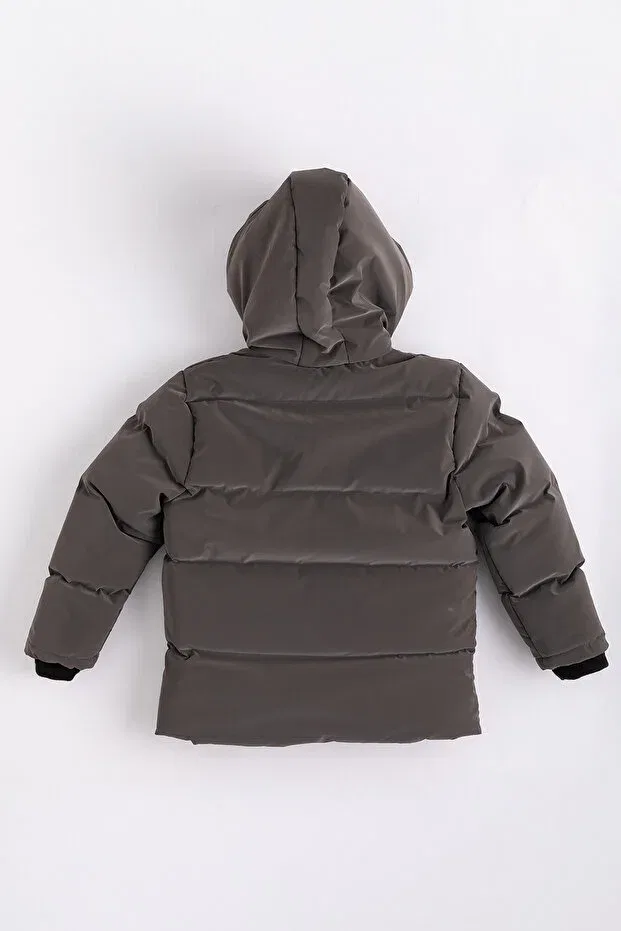 Детское пальто для девочек с капюшоном Enucuzburası, Smoke Grey