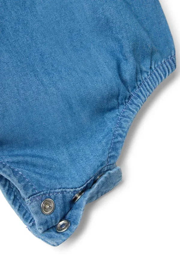 Блуза хлопковая Regular fit Ovs, soft blue, голубой — фото 4