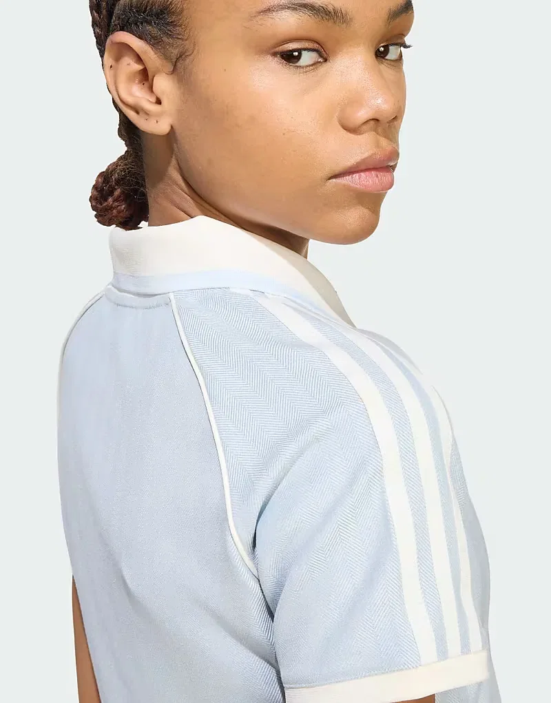 Поло Adidas Originals из твида "кристальное небо"