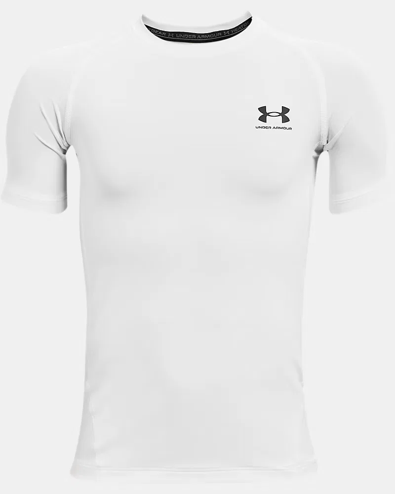 Футболка с коротким рукавом быстросохнущая HeatGear Armour UnderArmour, White/Black — фото 4
