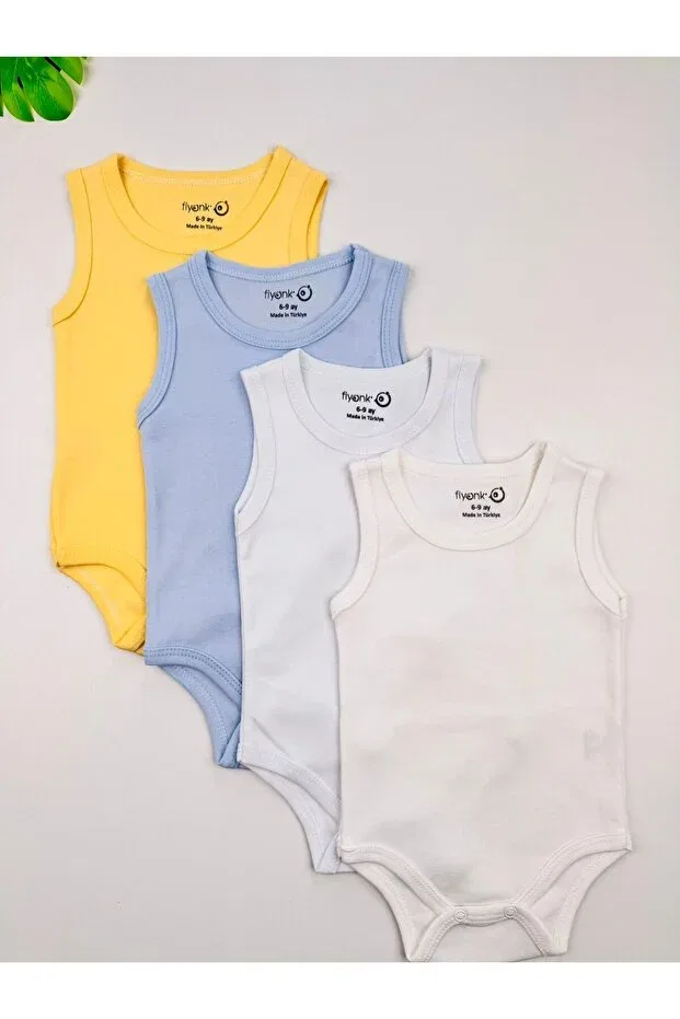Детское боди для новорожденных хлопковое набор 4 шт Efu Baby, Multicolored — фото 3