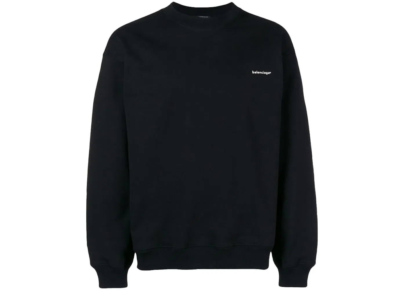 Мужской свитшот с принтом Small Contrast Logo Crewneck Sweatshirt Balenciaga, Black/White