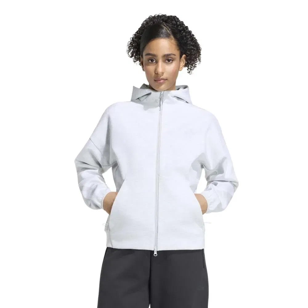 Женский худи с полной застежкой-молнией Z.N.E. Adidas, White