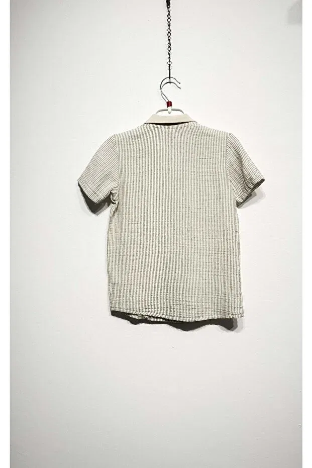 Детская рубашка для мальчиков с коротким рукавом Nanica Kids, Olive Green — фото 2