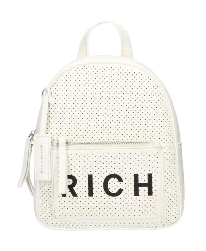 

Бело-Черный рюкзак, стильная модель. John Richmond, белый