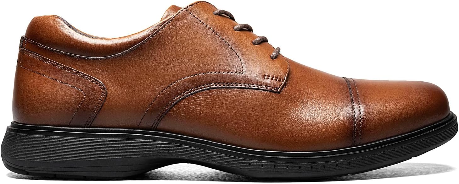 Мужские оксфорды Nunn Bush Pro Cap Toe с технологией комфортной подошвы Kore Slip Resistant, Cognac — фото 3