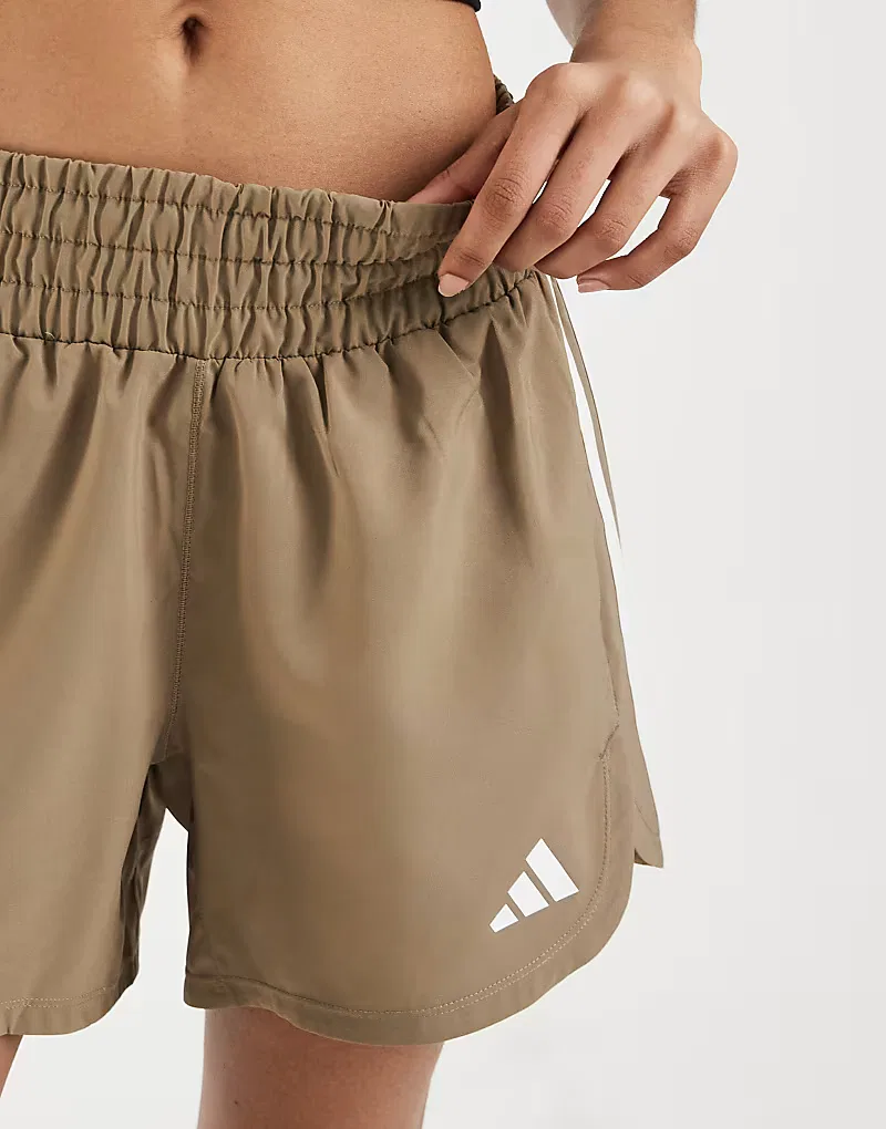 Тренировочные шорты Adidas Pacer с тремя полосками, коричневый — фото 3