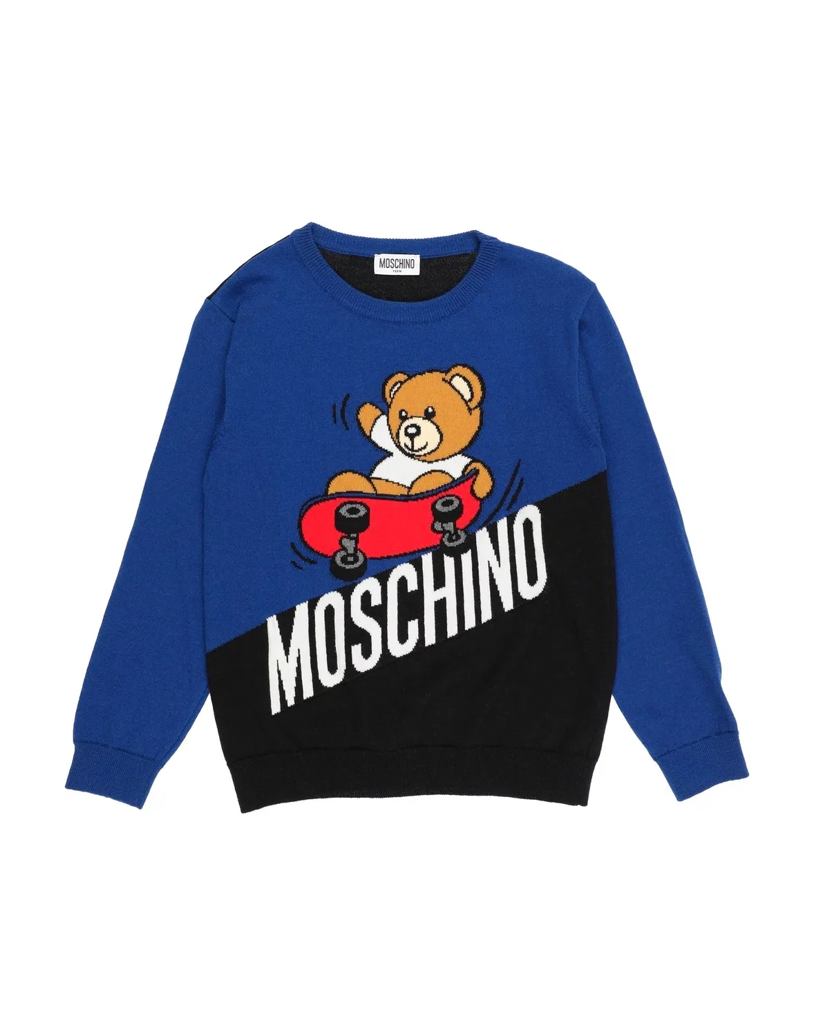 Детский джемпер с принтом Moschino Teen, синий