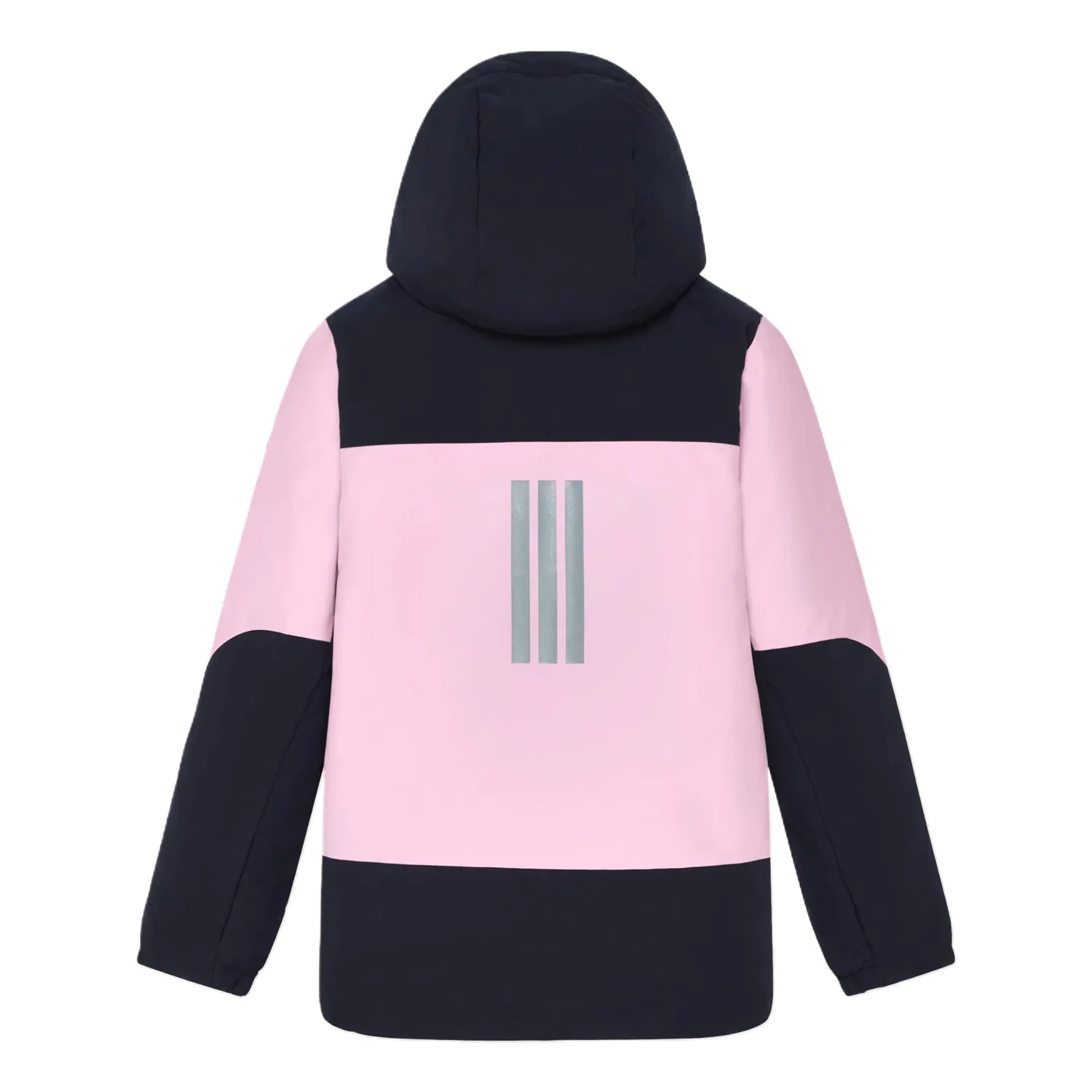 Детское пальто-парка с капюшоном, средней длины, Adidas, Night Sky Gray/Light Purple/Light Silver — фото 3