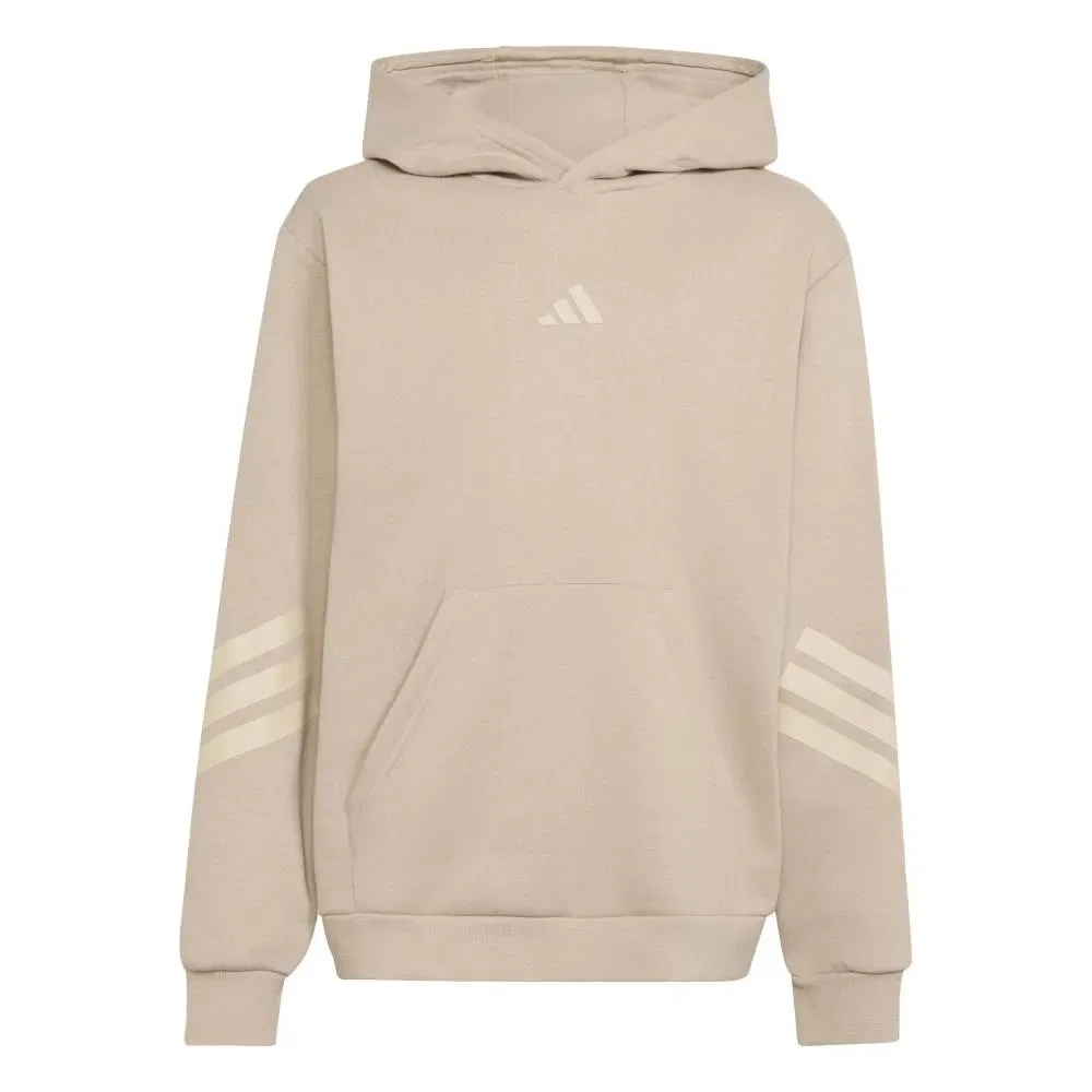 Детское худи оверсайз для девочек Future Icons 3-Stripes Adidas, Beige — фото 3