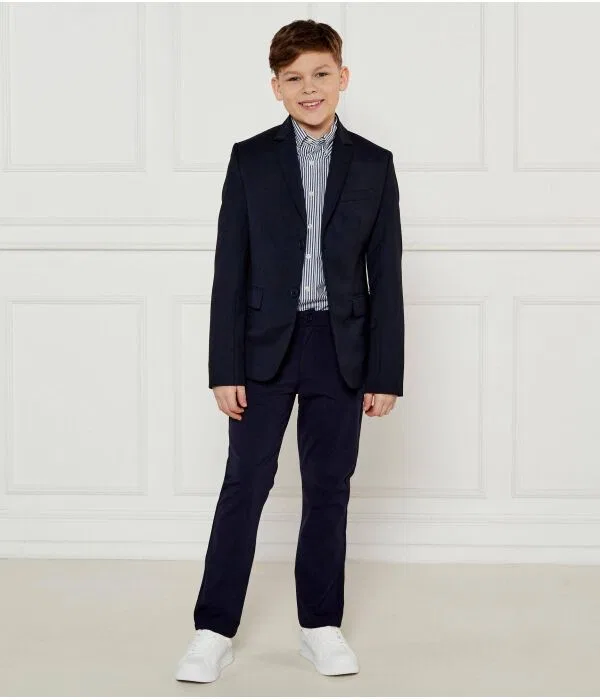 Детская элегантная шерстяная куртка для мальчиков BOSS Kidswear, Blu Marino — фото 2