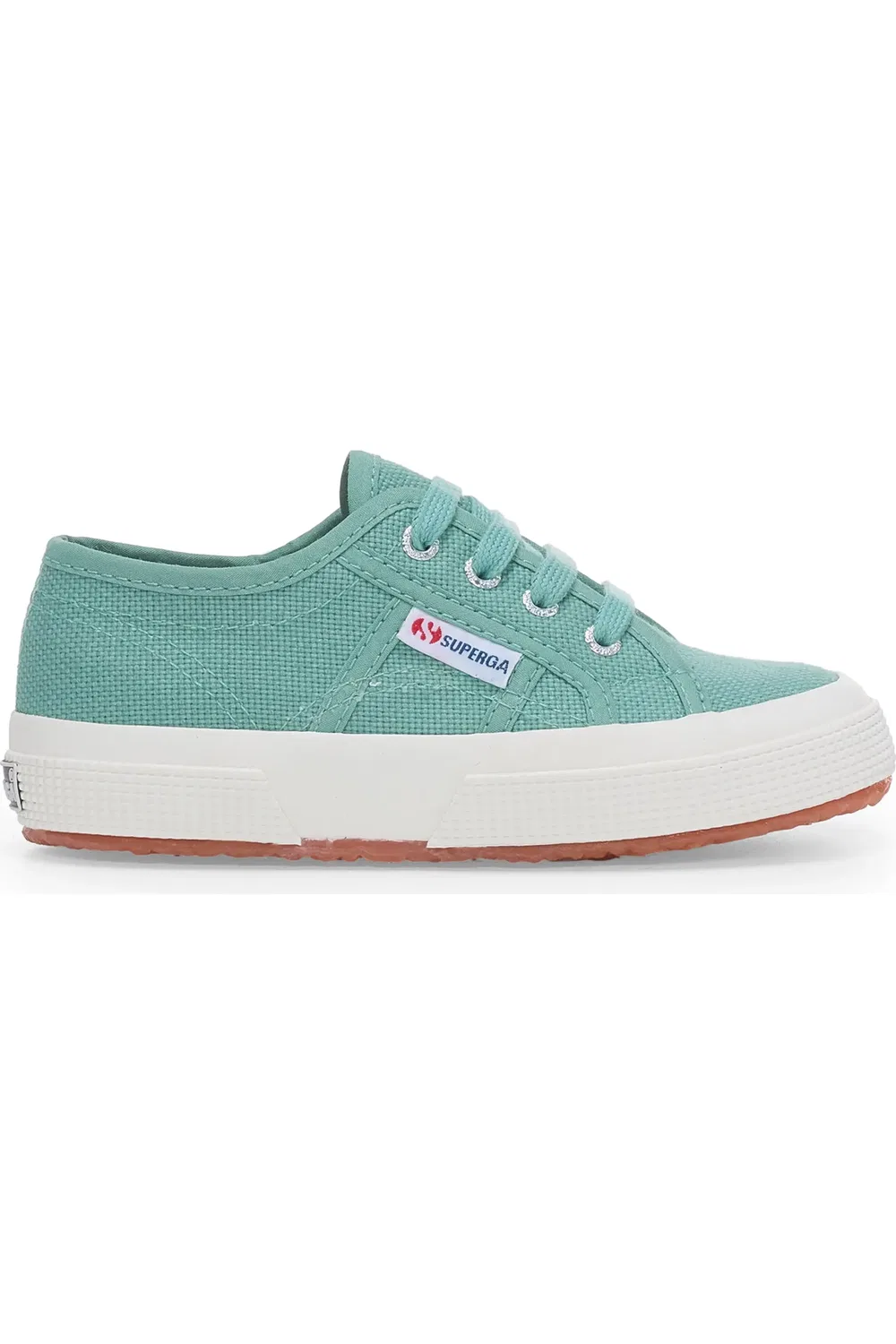 Кеды детские на шнуровке 2750 Superga, Green Feldspar Avorio